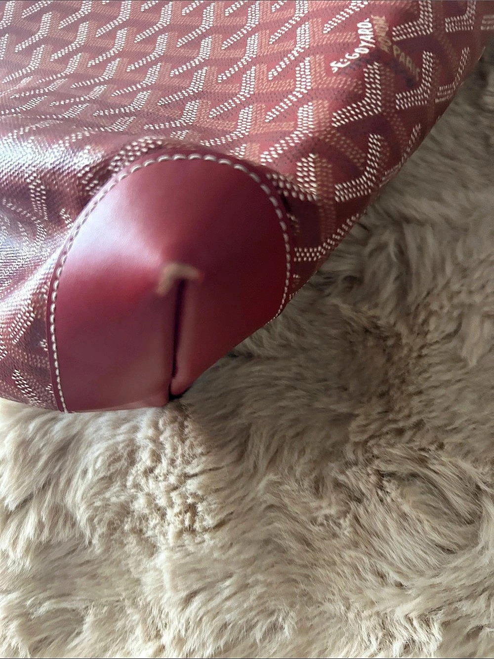 Goyard Fashion Bag Sac Saint Leger Goyardine Tote Red - Picture 6 of 8